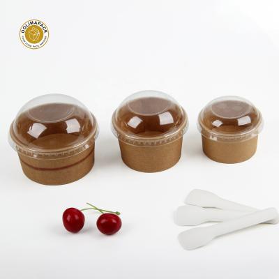 China Biodegradable Biodegradable Take Away Yogurt Cups PLA Ice Cream Cup Packaging Printing With Paper/PP Lid for sale