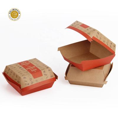 China Custom Biodegradable Disposable Recyclable Paper Hamburg Box / Leakproof Paper Box / Potato Chips for sale