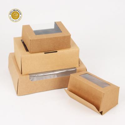 China Disposable Eco Friendly Wholesale Custom Logo Printing Kraft Sushi Paper Box With Window for sale