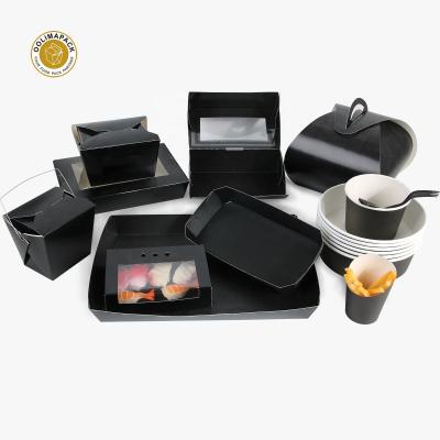 China Customized Wholesale Biodegradable Sushi Boxes Fast Food Lunch Tray Take Out Bowl for sale