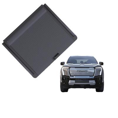 China Duarable GRANDTEC Custom High Quality OEM ODM Pickup Hard Manual Roll-up Cover Truck Bed Tonneau Cover For GMC Sierra EV for sale