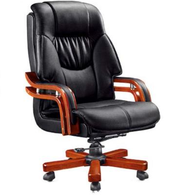 China High Quality Real Adjustable Low Boss Chrome Office Chair Modern Office Leather (Waist) Chair With Footrest for sale