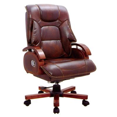 China Ergonomic Executive Adjustable Swivel Black Leather Office Revolving Chair With PU Caster Notepad for sale