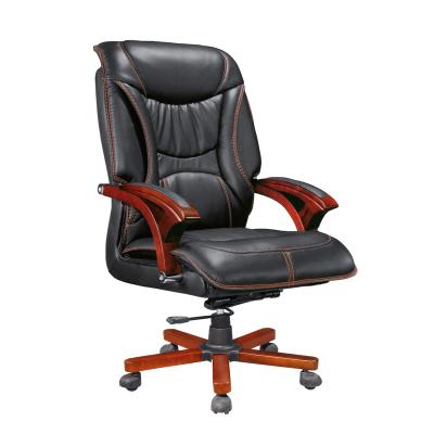 China Genuine Natural Natural Boss Office Staff Office Chair 360 Degree Swivel Leather Office Chairs With Footrest for sale