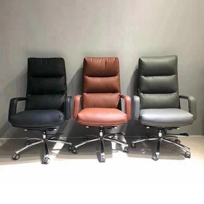 China Modern Living Room Office Leather Swivel Chair With Wheels Desk for sale