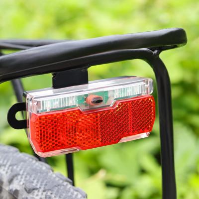 China Safety Warning Red Light Red Bicycle Rear Light Use 2pcs AAA Batteries Bike Rear Carrier Light Lamp With Bike Reflector Bike Recycling Lights for sale