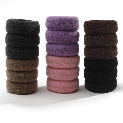 China Hair Care Wholesale Seamless Hair Ties Elastic Hair Band Accessories Ponytail Holders For Women And Girl Types Seamless Terry Cloth for sale