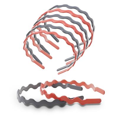 China Non-slip Plastic Headband Plastic Hair Band Teeth Comb Headbands Non-Slip Hair Hoop Accessory for Women Girls Hair Decorations for sale