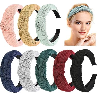 China Headband Headbands for Women,Knotted Wide Headbands Knotted Wide Turban Headband,Cross Knot Hair Bands Elastic Hair Accessories for Girls for sale