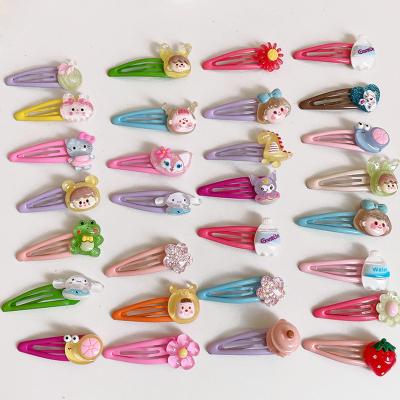 China Hair Grip Children's hairp Barrettes Lovely Animal Fruit Printed Pattern Metal Snap Hair Clips Cartoon Design Hairpins for Kids Teens Pets for sale