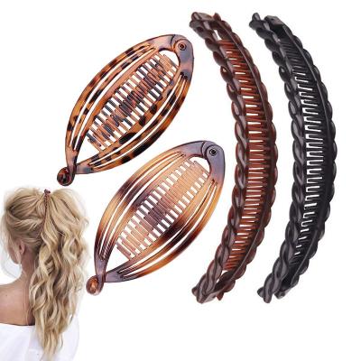 China Hair Care Banana Hair Clips,Clincher Combs Tool for Thick Curly Hair Accessories,Fishtail Hair Clip Banana Clip Set for Women Girls for sale