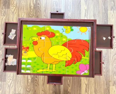 China DIY TOY Kids Wooden Puzzle Board with 6 or 4 Drawers Jigsaw Board Puzzle Board for sale