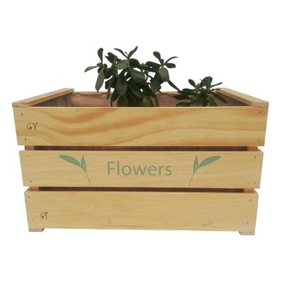 China Modern Wood Plant Pot Ornamental Garden Wooden Planting Box for sale