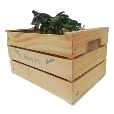 China Modern Pallet Collar Planting Box Planter Flower Pot Vases Wooden Flower Pot for sale