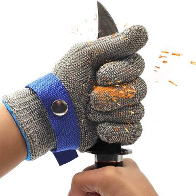 China Protective Stainless Steel Gloves Cut Resistant Ambidextrous Safety Gloves Mesh Working Knuckle Butcher Protection Steel Wire Smash Proof for sale