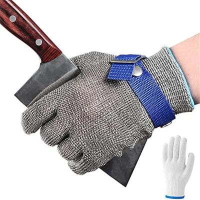 China Heavy Duty Metal Work Cut Safety Stainless Steel Wire Mesh Gloves Guantes De Malla Metal Guante de Acero Chain Protective Oyster XY Butcher for sale