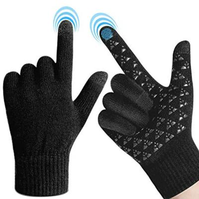 China Xingyi Unisex Winter Warm Stretch Jacquard Knit Cycling Motor Gloves Windproof Touch Screen Mittens Guantes for sale