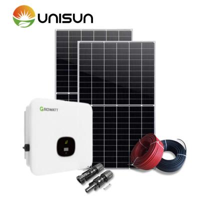 China Unisun 15kw Home Module Kit Price 10kw 12kw 10kva 20kw Panel Set 100kw PV Power Solar Power On Grid Solar Generation Circuit for sale