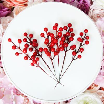 China Be Great To Decorate Your Christmas Tree Artificial Red Berry Stems For Christmas Tree Decorations for sale