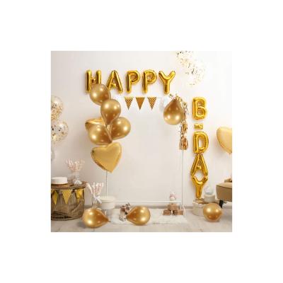 China 100% Natural Gold Latex Metallic Confetti Balloons For Wedding Kids Party Supplies Balloon for sale