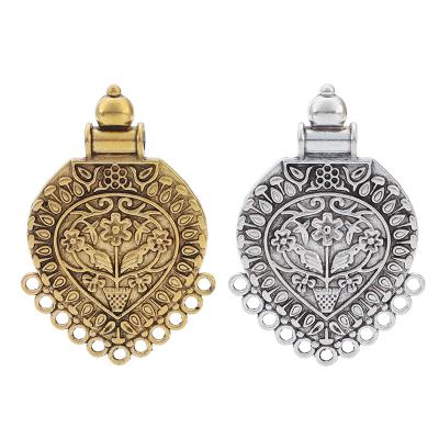 China TRENDY Antique Ethnic Silver/Gold Boho Strand Multi Tribal Connector Big Charm Pendants For Necklace Jewelry Making 64x41mm for sale