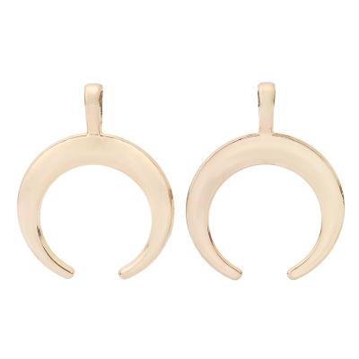 China FASHIONABLE Gold Tone Crescent Moon Double Horn Charms Pendant Beads For Necklace Jewelry Making Findings for sale