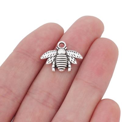 China TRENDY Antique Silver Bumble Bee Insect Charms For DIY Earrings Bracelet Jewelry Making Findings 21x16mm for sale