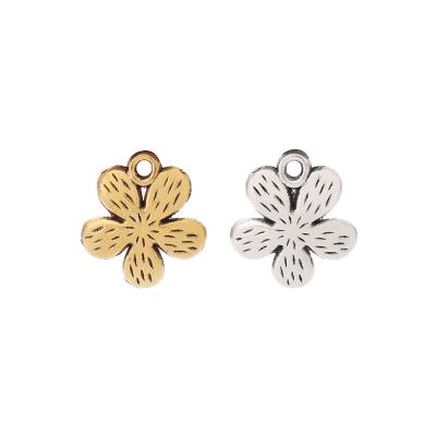 China TRENDY Tibetan Silver/Gold Flower Charms Pendants Beads For Necklace Bracelet Jewelry Making Accessories 15x13mm for sale