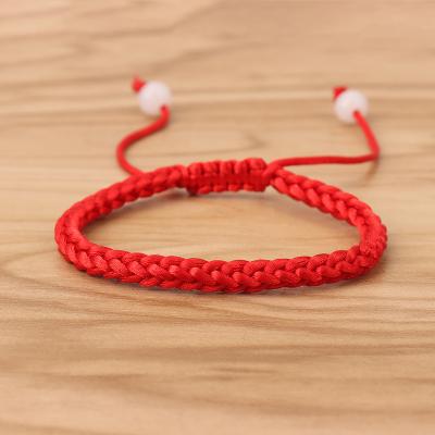 China TRENDY Handmade Lucky Friendship Red Cord String Kabbalah Bracelet for Unisex Braided Rope Adjustable Jewelry for sale