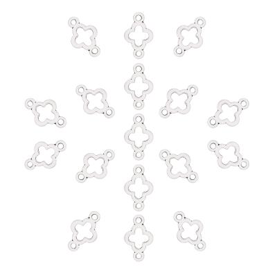 China Lucky Clover Connector Charms Popular Tibetan Silver For DIY Bracelet Jewelry Making Accessories 17x10mm for sale