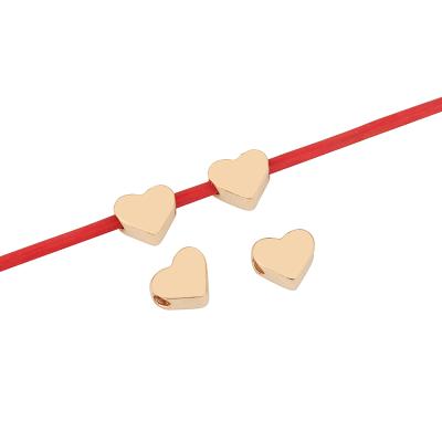 China Popular Gold Tone Love Heart Spacer Beads For DIY Bracelet Jewelry Making Accessories 7x6mm for sale