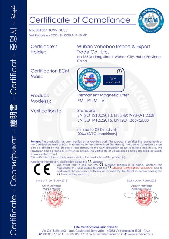 CE - Wuhan Vohoboo Import & Export Trade Co., Ltd.