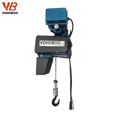 China All kinds of use new small crane workshop 500kg 1 ton 2 ton European type electric chain hoist with hand trolley for sale