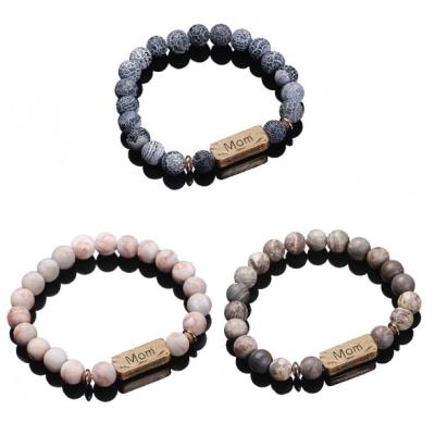 China BOHEMIA Mother's Day Gift Natural Stones Fashion Stones Mom Bracelet Mom ID Bracelet (MB18022) for sale