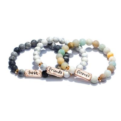 China 3PCS Birthday Gift Best Friend Romantic Natural Stones Forever Beads Bracelet Set (MB18020) for sale