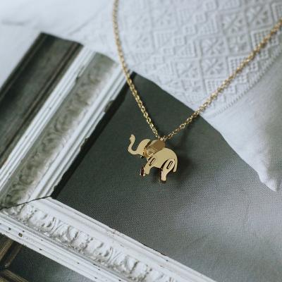 China FASHIONABLE High Quality Gold Plated Stainless Steel Good Luck Elephant Pendant Necklace Lucky Animal Charm Necklace Jewelry for sale