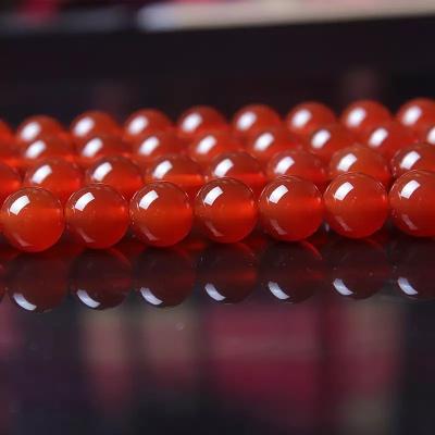 China Wholesale High Quality Stone AA Grade Smooth Round Transparent Red Agate Onyx Beads Loose Stone Beads For Jewelry Making (AB1953) for sale