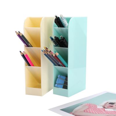 China High Quality Plastic Desktop Stationery Desk Organizer Customized Pen Holder Stationery Storage Vertical Stand Available For Office Study for sale