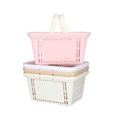 China Hand Held Customizable Supermarket Plastic Shopping Baskets Shopping Basket,Universal Personalized PP Shopping Basket for sale