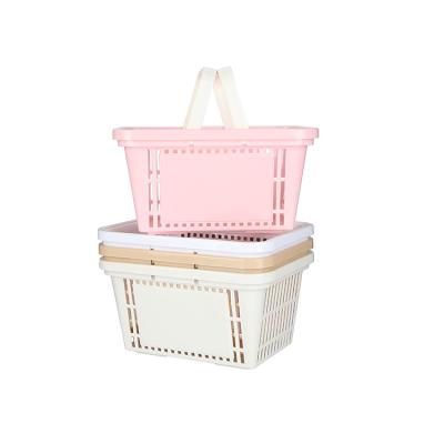 China Hand Held Shopping Baskets Customized Shopping Basket Storage Basket With Handle For Supermarket Shopping Plastic Basket for sale