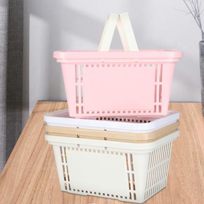 China Hand Held Shopping Baskets With Handle For Supermarket Shopping Plastic Basket Customized Shopping Basket Storage Basket for sale