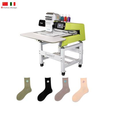 China Garment Shops 1200 RPM Embroidery Machine Automated Sock Embroidery Machine Single Head Price for sale