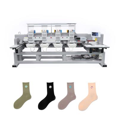 China Hat/T-shirt/Flat/3D/Towel/Leather/Jacket Embroidery 2021 New Pattern Sock Embroidery Machine 4 Main Sock Embroidery Machine Price for sale