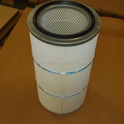 China Air Filter 0.3um Spunbonded Polyester Self Cleaning Cylinder Pleated Air Filter Cartridge for sale