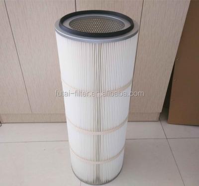 China Futai 0.3um air filter spunbonded polyester self cleaning cylinder pleated air filter cartridge for sale