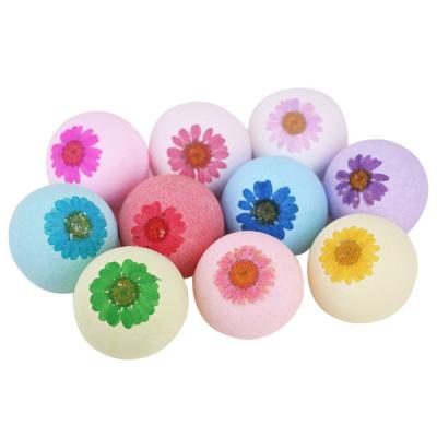 China Factory Price Moisturizing Organic Dry Flower Bath Bombs For Kids Customized Shape for sale