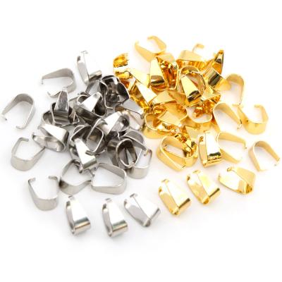 China DIY Necklace Bracelet Jewelry Making Stainless Steel Gold Plated Pinch Pendant Bail Etc. 100pcs Clasp Necklace Hooks Clips Connector For Jewelry Making Findings for sale