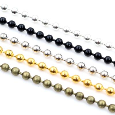 China DIY Necklace Pendant Beaded Chains 5 Meters Gold / Lot 1.5mm 2.0mm 2.4mm Bronze Silver Plated 5 Colors Ball Beads Chain Necklace Beaded DIY Jewelry Findings for sale