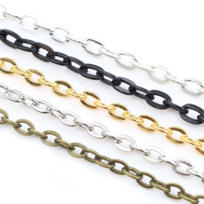 China DIY Necklace Pendant Beaded Chains 5 Meters / Lot 3x2mm 4x3mm 5 Colors Plated Unwelded Iron Cable Chains DIY Handmade Jewelry Making Findings Accessories for sale