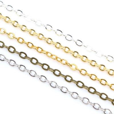 China DIY Necklace Pendant Beaded Chains 5 Meters/Lot 2.4x1.8mm 5 Colors Plated Welded Iron Cable Chains Necklace DIY Jewelry Making Findings Accessories for sale